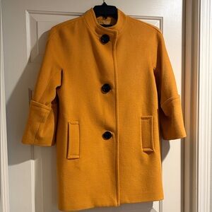 Talbots Mustard Pea Coat with Black Buttons